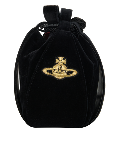 Kitt Bucket Bag, &pound;240, Handbags, Black, Cotton, Front view